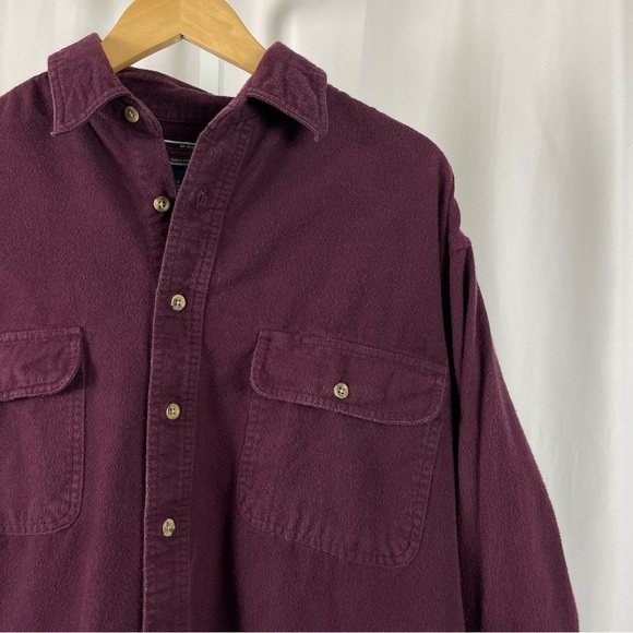 Williams Bay Large Tall Red Flannel Shacket Sweater Jacket Button Up Shirt Chore - Picture 6 of 6
